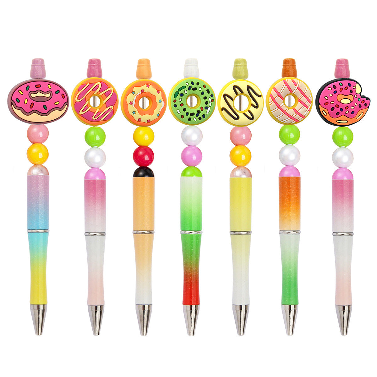 Wholesale Ranbom100pcs/pack  Donut Series Beaded DIY Accessories Pen Decoration Pvc Bead